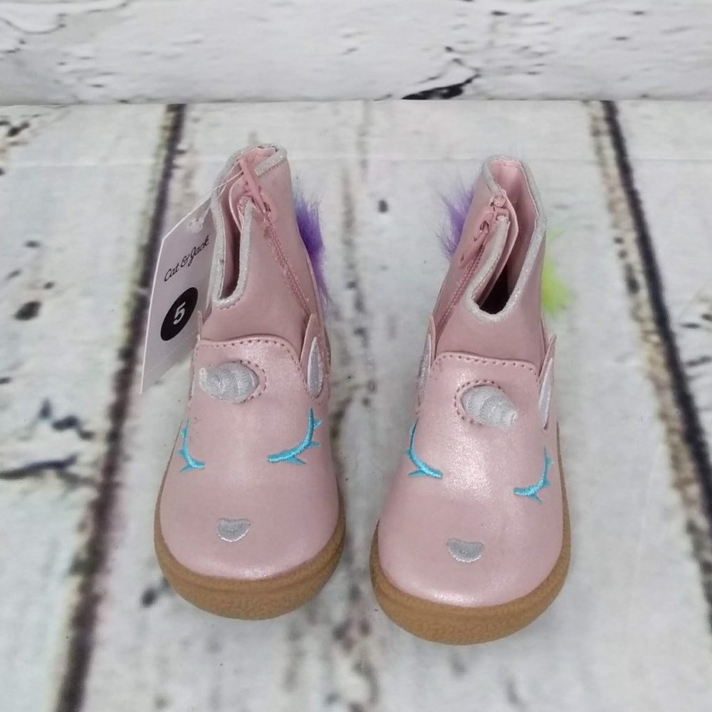 Cat & Jack Toddler 3-D Unicorn Short Boots - Picture 8 of 8